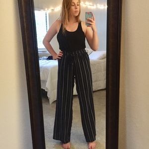 Navy Blue Striped Pants